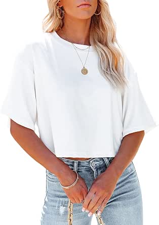 Women Half Sleeve Cropped T Shirt 