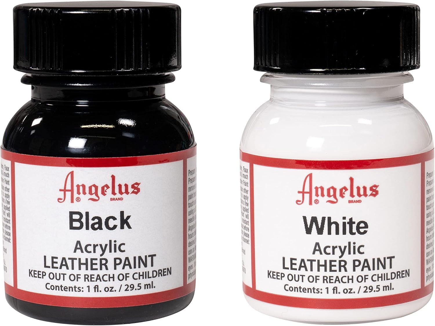 Angelus - 2 Colors for Leather and Fabric 29,5 ml - Black and White