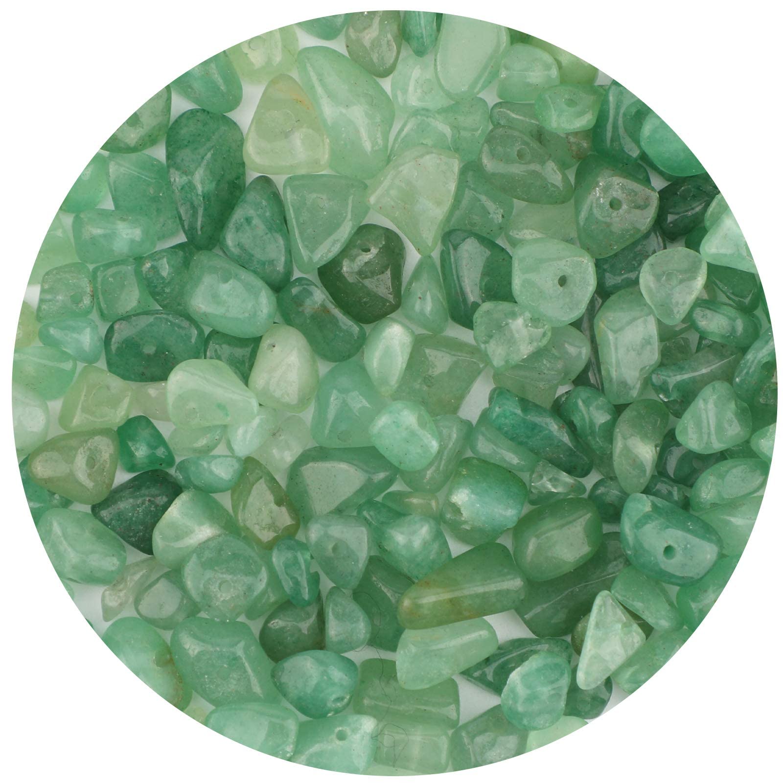 LUTER Natural Chip Stone Beads About 500Pcs Irregular Gemstone Beads Crystal Loose Rocks Bead Hole Drilled for DIY Jewelry Necklace Bracelet Earring (Green Aventurine)