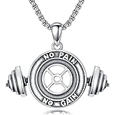 Lattd Dumbbell Necklace 925 Sterling Silver Weightlifting Barbell Sports Pendant Gym Fitness Jewelry Gifts for Men