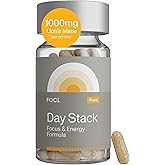 FOCL Focus Supplement for Adults - Lions Mane Supplement Capsules for Improved Focus, Memory, Calm Mind, Cognitive Performance & Stress Relief - Natural Nootropic Brain Health Solution + Energy Boost