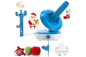 Caydo Electric Yarn Winder Pro, 10oz Large Automatic Ball Winder for Crocheting, Dual-Spring Strong Tension Stepless Speed Yarn Cake Roller Spinner, Ideal Present for Crochet Lovers(Blue)