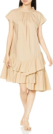 Amazon Co Jp ファーファー フリルミニワンピース Rwfo レディース Beg F 服 ファッション小物