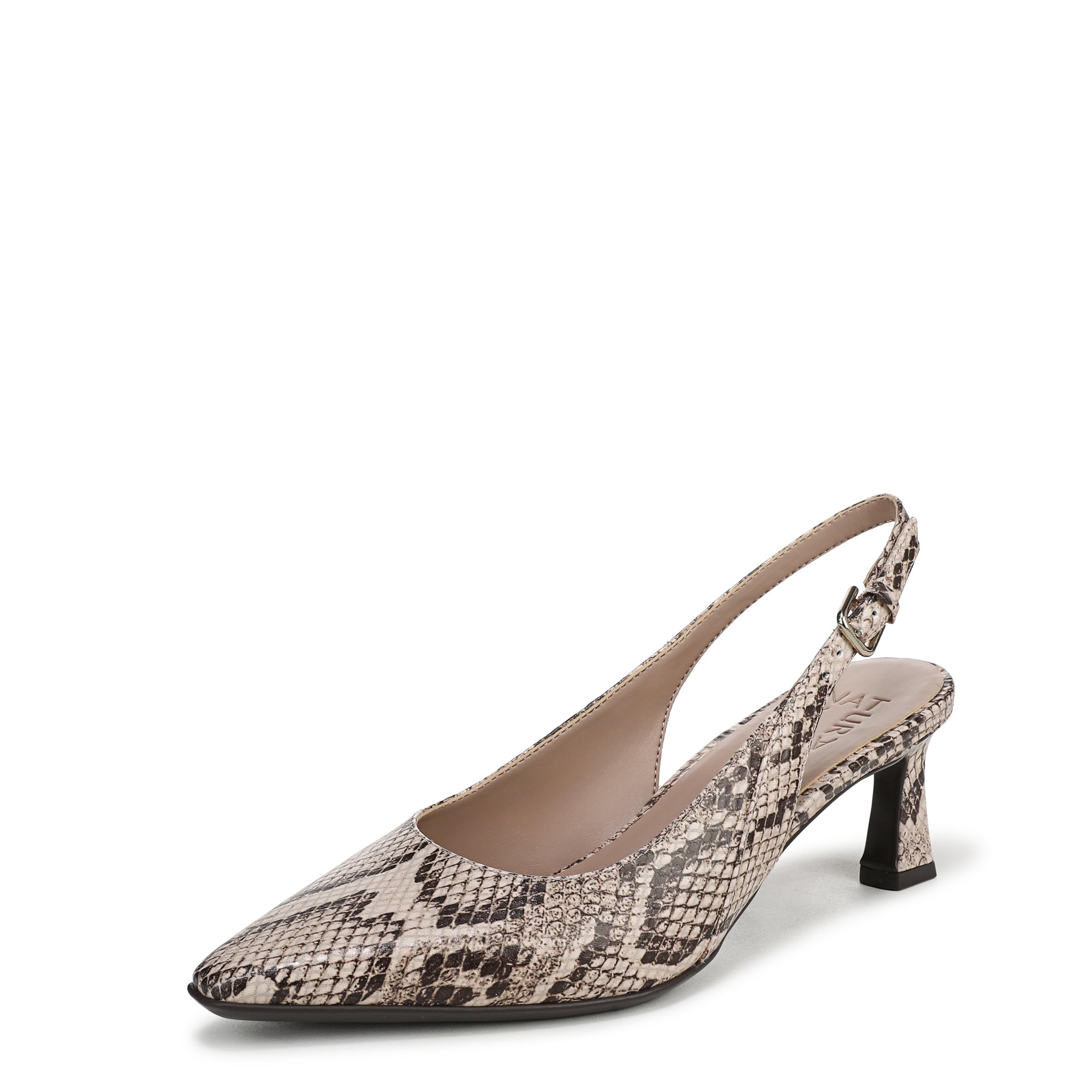 Naturalizer Women’s Tansy Pump Beige Snake Print Faux Leather 7 M