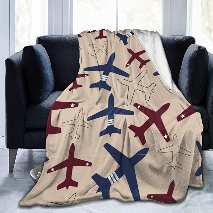 AZVBATT Aircraft Airplane Flying Soft Throw Blanket All