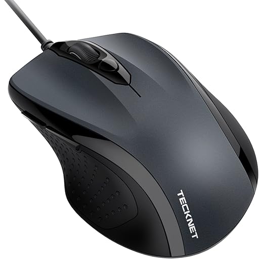 title=TeckNet Pro S2 Mouse USB con cavo, 6 Pulsanti, 2000DPI, Disegno Ergonomico, per