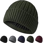 NAHOSY Winter Fleece Lined Beanie Hat for Men Women, Unisex Fashion Thermal Cuffed Knit Skullcap Warm Winter Hat