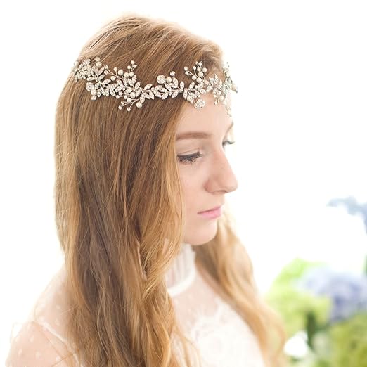 Amazon Com Remedios Handmade Vintage Silver Crystal Pearl Bridal