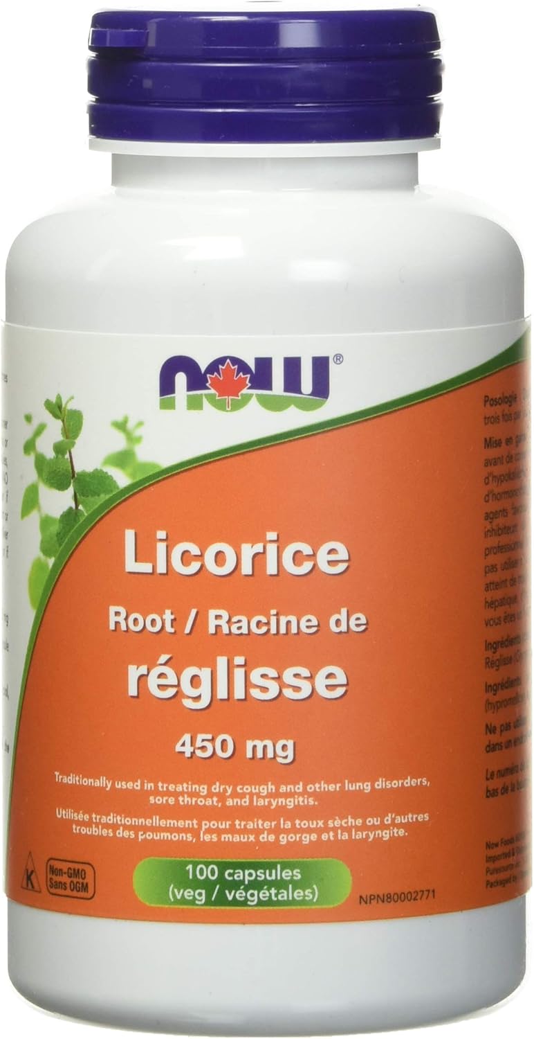 Now Licorice Root 450mg Veg Capsules, 100 Count Amazon.ca Health & Personal Care