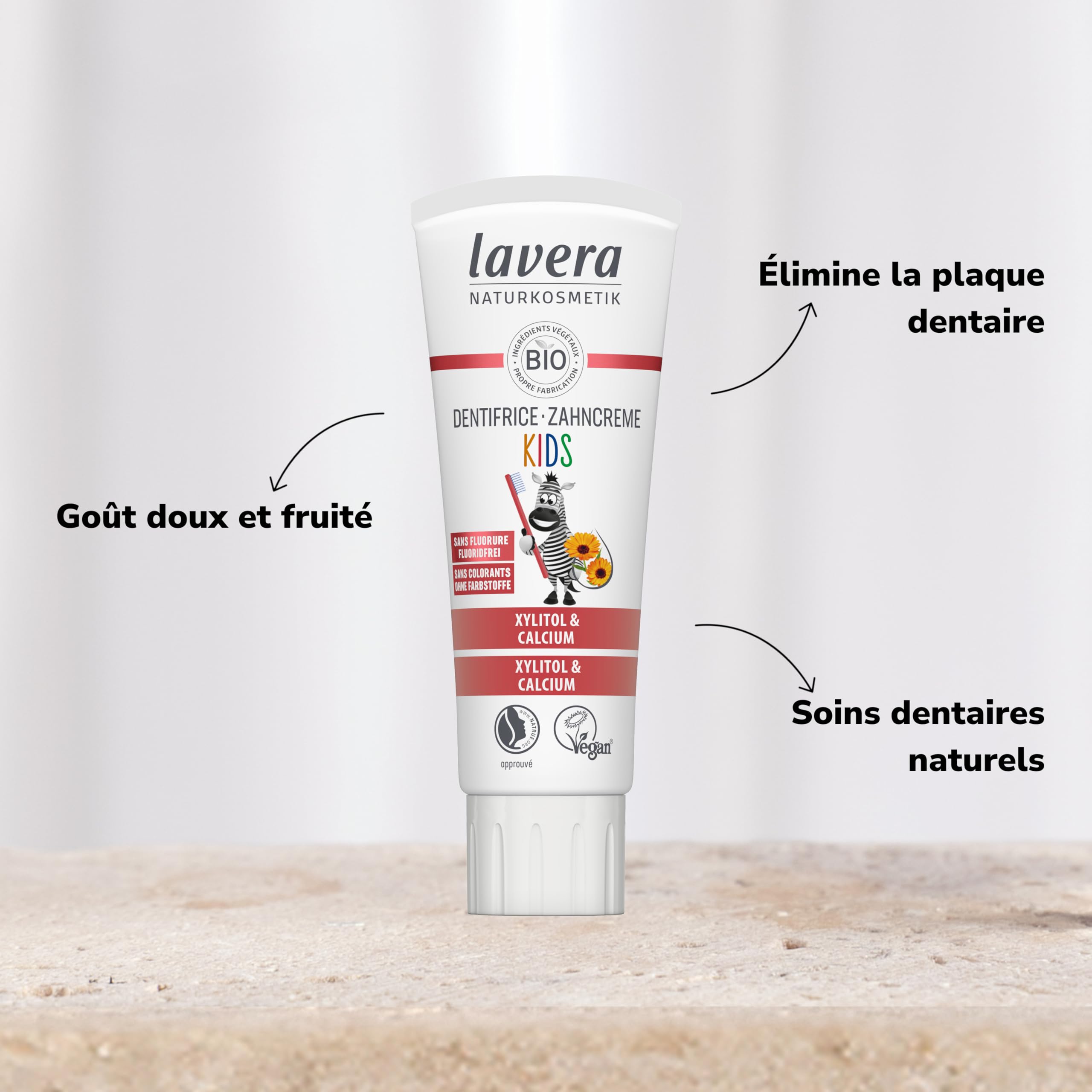 lavera Kids Zahnpasta ohne Flusen – ohne Farbstoffe – schützt die Milchzähne – weich und fruchtig – Ringelblume – 75 ml 3
