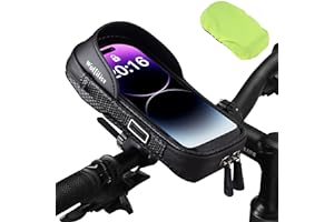 WOLFILIST Bike Phone Holder EVA Waterproof Bike Front Frame Bag Top Tube Bike Bag Bicycle Phone Mount Cycling Pouch with Rain Cover Bike Accessories Gifts for Cyclists Men