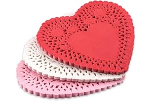 GIANTRUMP Mini Valentine Heart Doilies Pack of 120 - Crafts for Kids & Home Activities