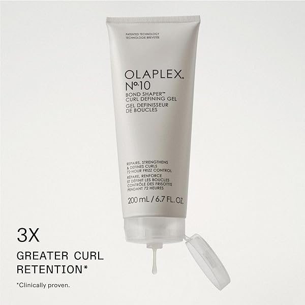 OLAPLEX Nº.10 BOND SHAPER™ CURL DEFINING GEL: FRIZZ SMOOTHING CURL GEL | HYDRATES, DETANGLES & DEFINES CURLS | ALL DAY HOLD NO RESIDUE | FOR COILY, CURLY, AND WAVY, 200 ML/FL OZ