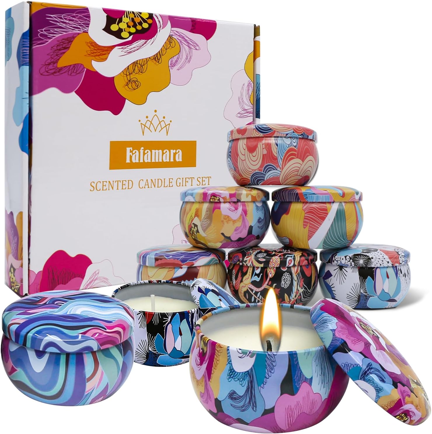 Candles & Holders - Fafamara 9 Pack Scented Candles Set, Multipack Natural Soy Wax Candles, Small Aromatherapy Candles, Stress Relief Tin Can Candle, Gift for Women Girl Birthday, Thanksgiving, Christmas
