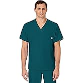 WINK Scrubs for Men, W123, V-Neck Tops with 6 Pockets