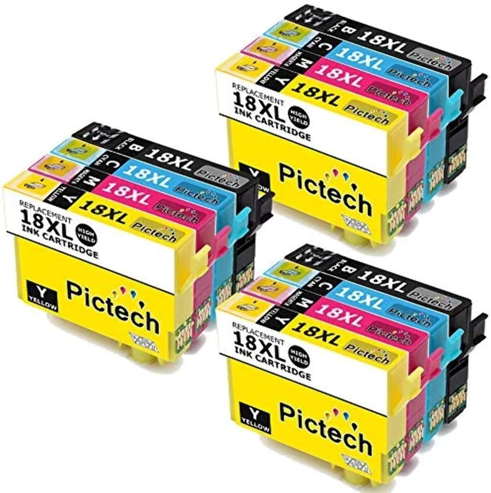 Pictech Replacement Epson 18XL Ink Cartridges 18 XL for Epson Expression Home XP-322 XP-422 XP-225 XP-305 XP-412 XP-405 XP-212 XP-215 XP-415 XP-425 XP-315 XP-102 (3 Sets)