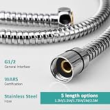 EMKE Shower Hose 2.5m Anti-Kink Stainless Universal Replacement Chrome G1/2 view 6