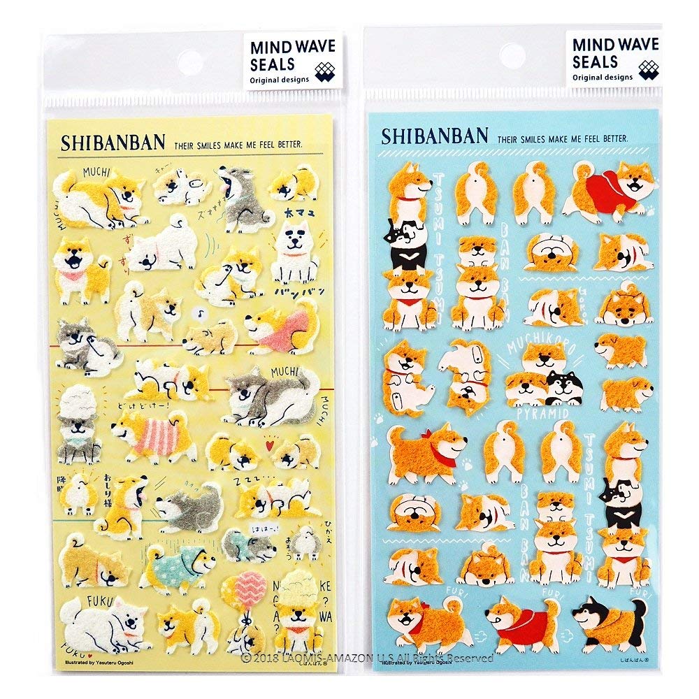 Buy Mind Wave Japanese Fluffy Shiba Inu Sticker Sheets Pack Of 2 Online At Low Prices In India Amazon In