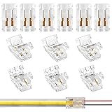 RGBZONE 12Pcs 2pin 8mm COB LED Connectors Strip to