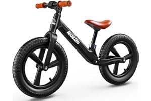 Ridego 14 Inch Balance Bike for Kids 2-6 Year Old,Lightweight Kids Bike with Adjustable Seat, Push Bicycle with Air Rubber Tires，Ride-on Toys Birthday Gift