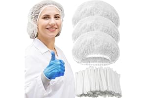 Yahenda 500 Pcs Disposable Bouffant Caps Bulk Disposable Cap for Hair Elastic Dust Hairnets for Food Service, Nurses, Labs(White,21 Inch)