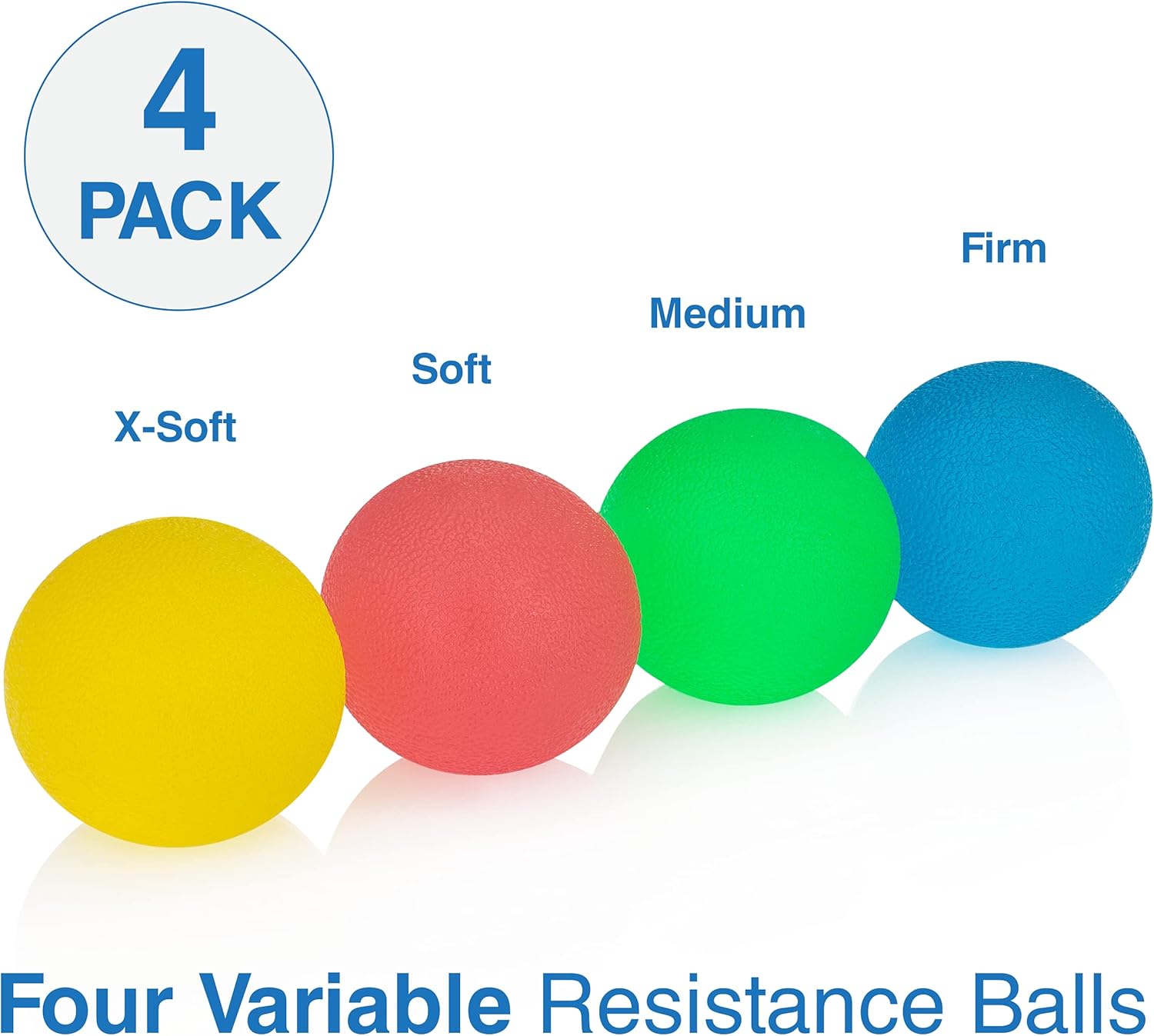 Flint Rehab Orbitals - Hand Exercise Balls - Workout Set of 4 for Carpal Tunnel Pain Relief Therapy - Arthritis - Physical Therapy - Hand Strengthener - Stress Relief - Hand Grip Strengthening: Health & Personal Care