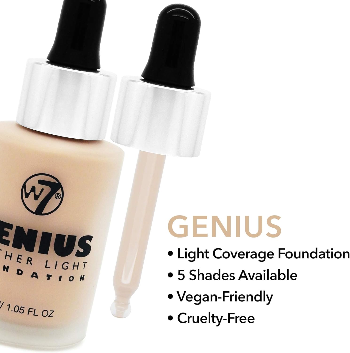 W7 Genius Feather Light Make Up Foundation, 30 ml, Buff, 30 ml (Pack of 1) - Image 4