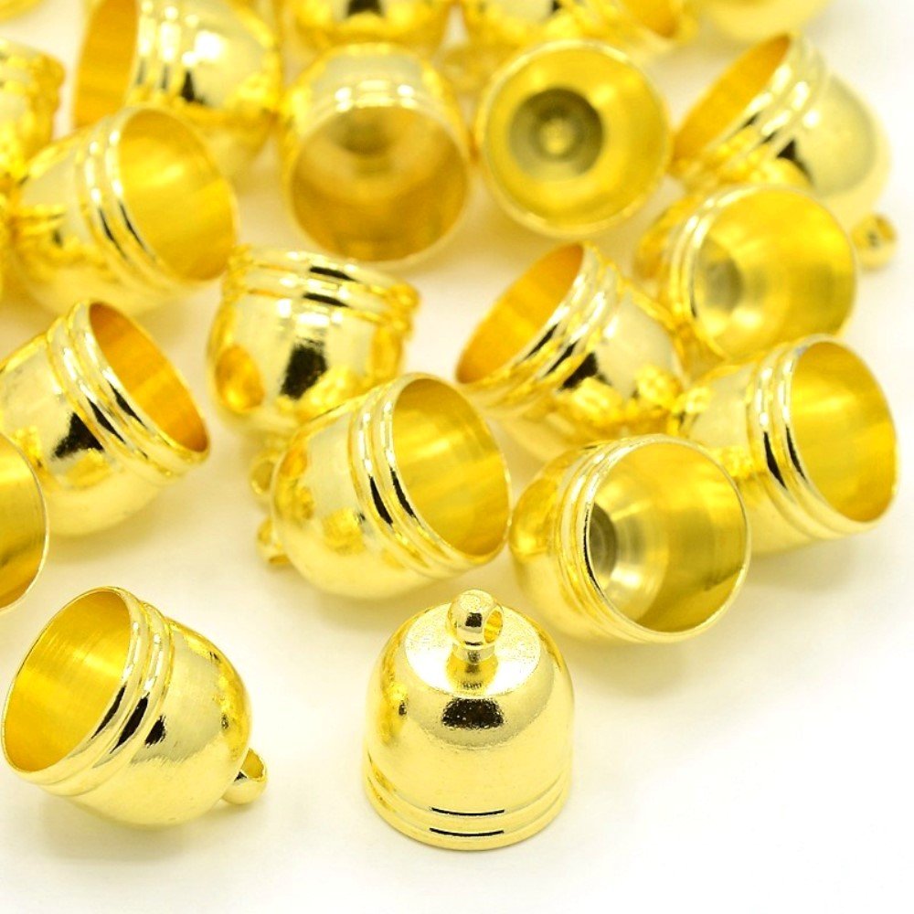 Bell End Cap Silver Tone Inner Diameter 10mm Jewelry Making End Caps