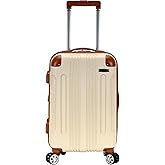 Rockland London Hardside Spinner Wheel Luggage, White, Carry-On 20-Inch