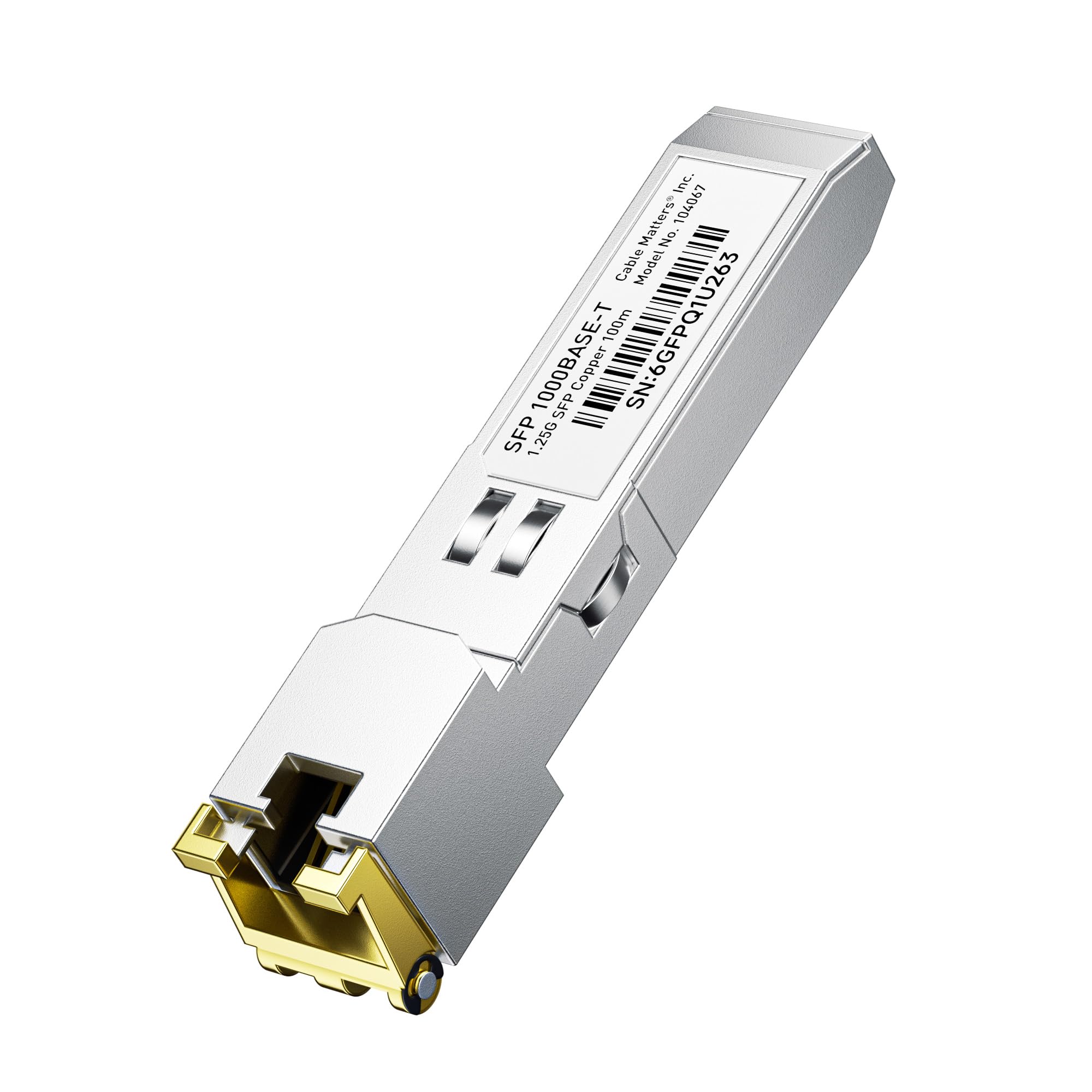 Cable Matters 1000BASE-T Gigabit SFP to RJ45 Copper Ethernet Modular Transceiver for Cisco, Ubiquiti, TP-Link, Huawei, Mikrotik, Netgear, and Supermicro Equipment