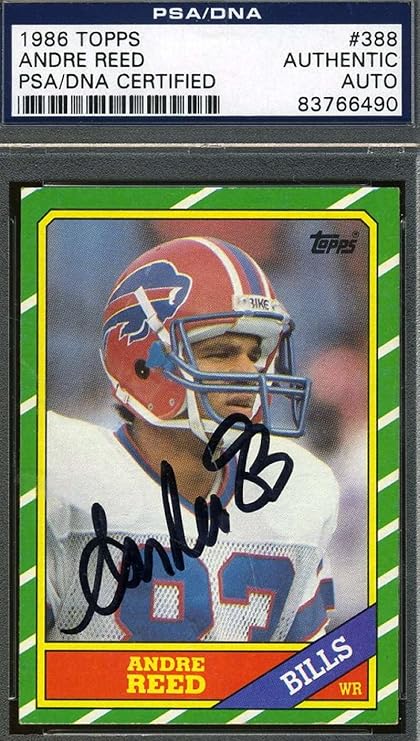ANDRE REED ROOKIE PSA DNA SIGNED 1986 TOPPS AUTHENTICATED AUTOGRAPH At