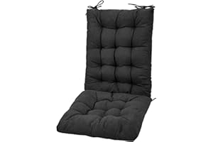 POMIU Rocking Chair Cushion Chair Cushions Chair Pad Chair Pads Sets Indoor Back Seat Cushion Office Chair Desk Chair Dining Chairs Home Kitchen Chair Room (Black)