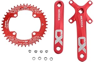 PETCHOR Square Taper Crankset MTB, Mountain Bike Single Speed Crankset, Bicycle Crank Arm Set 170mm 104BCD, Chainring & Bolts