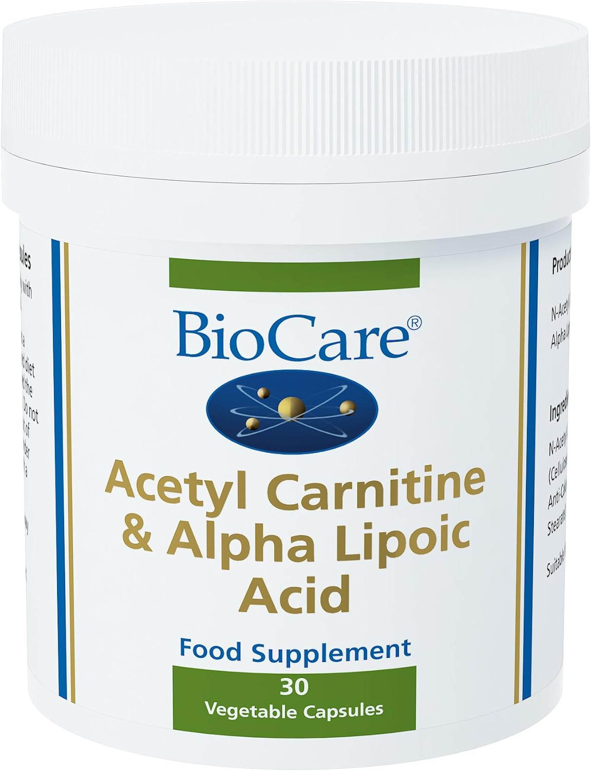 Biocare Acetyl Carnitine and Alpha Lipoic Vegetable Pack of 30
