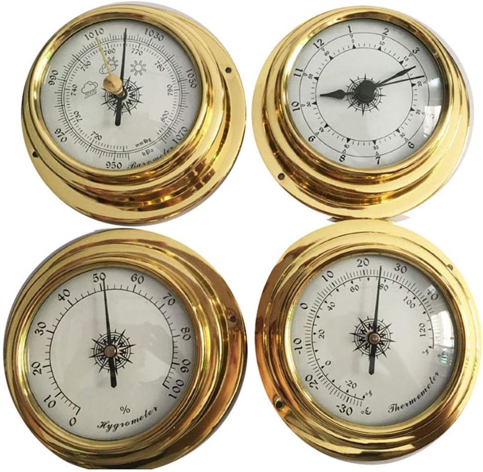 ZYD 4Pcs / Set Thermometer Hygrometer Barometer Uhr Einstellen