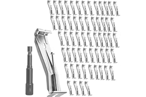 60 Pack Gutter Hangers, 5 Inch Gutter Guard with Speed Screw and Clip, Hidden Rain Gutter Bracket Support for Repairing Saggi