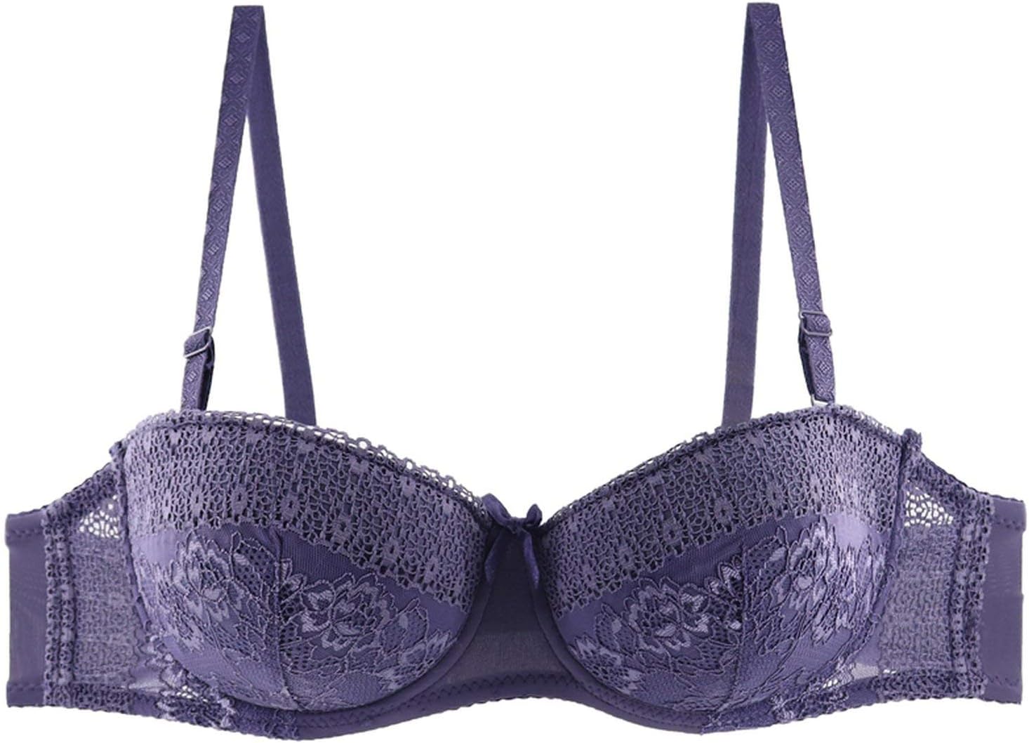 EachPlace Brasier de Media Copa sin Tirantes, Elegante, Pushup, con Bralette en V Profunda