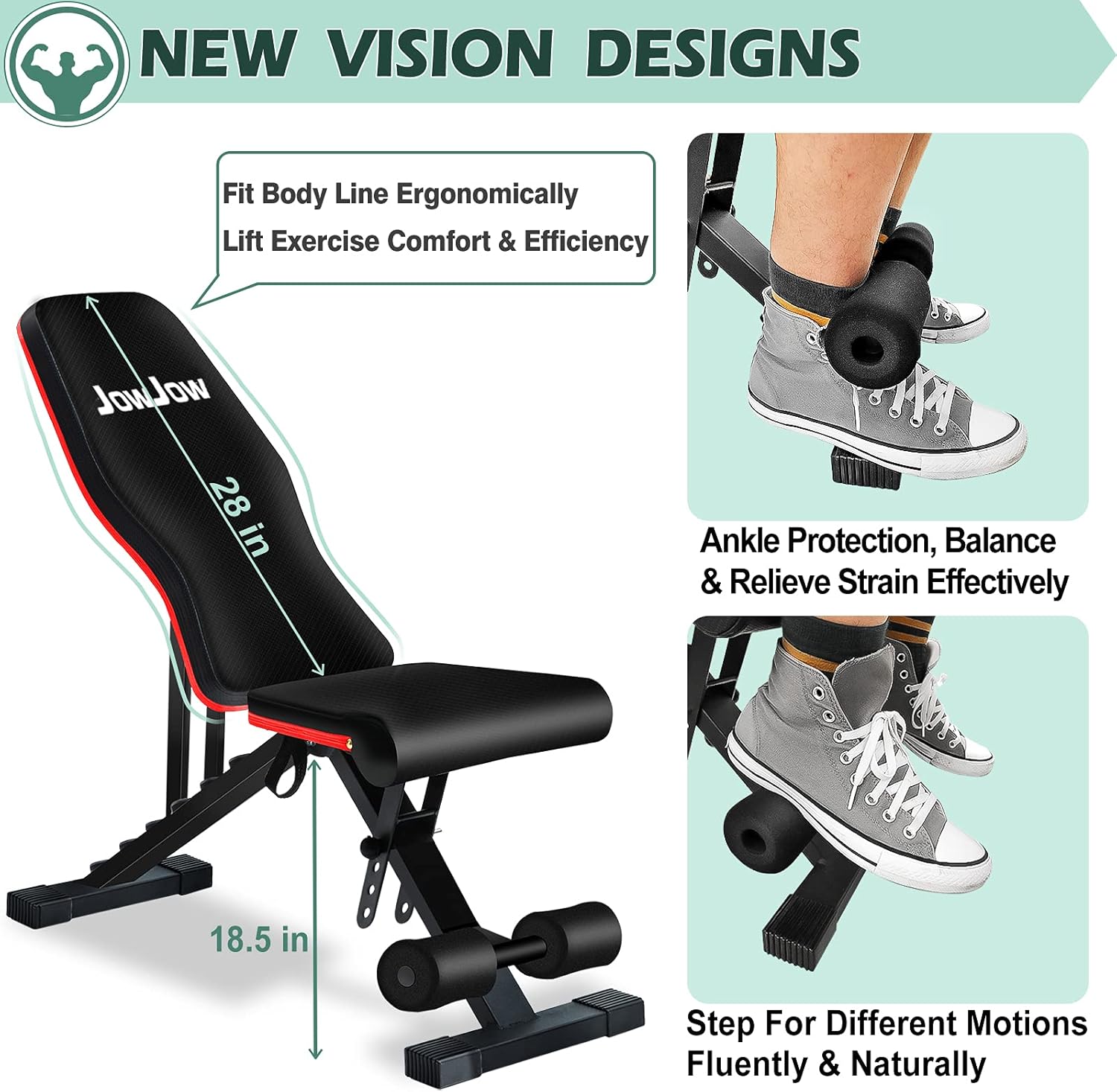 LINODI Weight Bench, Adjustable Strength Training Benches for Full Body Workout, Multi-Purpose Foldable Incline Decline Home Gym Bench : Sports & Outdoors