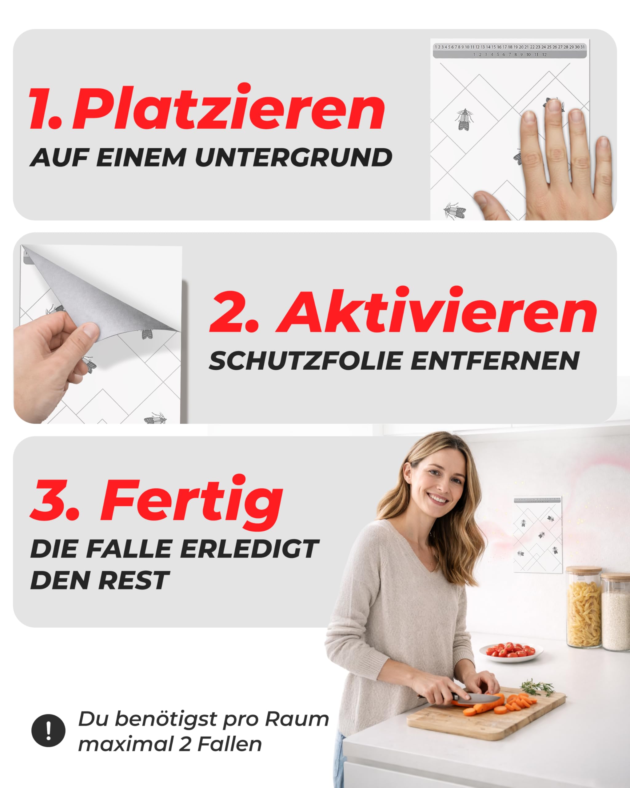 PIC Lebensmittelmotten Falle, 18 Stück Starke Pheromonfallen gegen Motten 4