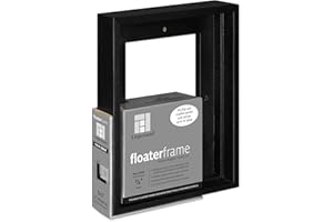 AMPERSAND ART SUPPLY Ampersand Floaterframe Readymade Frame for Flat and 7/8" Deep Wood Panel and Canvas Artwork, Paintings, Prints, and More, 5"x7", Black Thin
