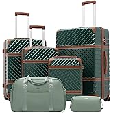 Coolife Luggage Set Suitcase Carry On Luggage PC Hardshell Luggage TSA Lock Spinner Wheels Telescopic Handle