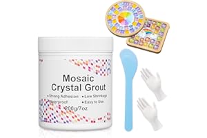 KARIDGE Mosaic Crystal Grout, 7oz Mosaic Crystal Sealant, Tile Grout for Crafts, Handmade Grouting, DIY Craft Projects Accessories, Direct caulking, Mosaics Tile Tools for All Tiles, Surfaces (Translucent)
