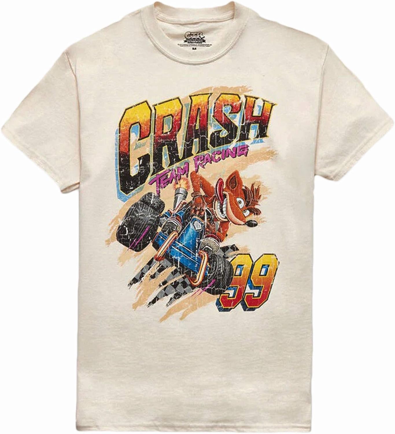 Crash Bandicoot Crash Team Racing TShirt (XXLarge) Beige Amazon.ca Clothing, Shoes