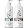 Edenika Botanicals Rosemary Shampoo & Conditioner Set 16oz - Detoxifying, Sulfate-Free, Paraben-Free - Nourishing for All Hair Types - Strengthens & Adds Shine - For Damaged, Color-Treated, Oily Hair