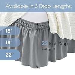 FreshCulture King Bed Skirt, Dust Ruffle for King