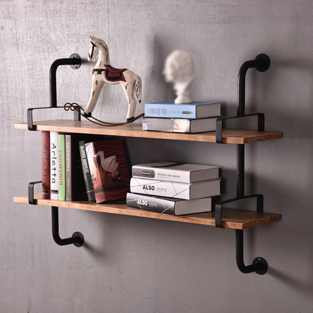 SEXSY- Creative Wall Shelf Wall Solid Wood Frame Separator Wall-mounted Bookshelf (Color : 2-layer, Size : 100c)