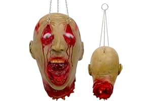 Bulex Severed Head Zombie Decorations Scary Halloween Realistic Props Hanging Bloody Head Haunted Party Décor