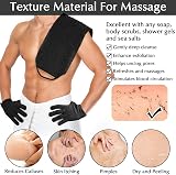 anezus Exfoliating Back Scrubber Gloves Set Black Nylon Bath Spa view 6