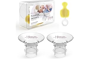 Nursi Luna Flange Inserts 19mm for 24mm Flange/Shield of Most Pumps, Flange Sizing Kit Silicone Flange Insert, Reduce 24mm Nipple Tunnel Down to 13mm, Breastfeeding Essentials Kit for New Moms, 2PCS