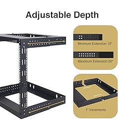 Sound Town 2-Post 12U Wall-Mount Open Frame Server